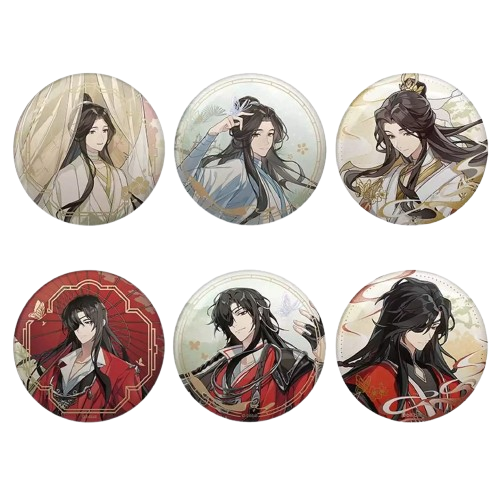 Heaven Official’s Blessing Double Flash Xie Lian & Hua Cheng 75mm Tin Badge Blind Box - Dimension Poptown
