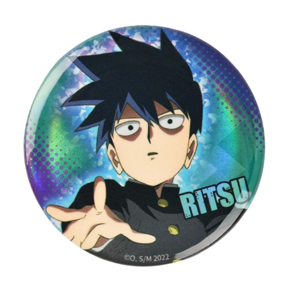 Mob Psycho 100 III 58mm Double Flash Battle Ver. Tin Badge - Boom Comic