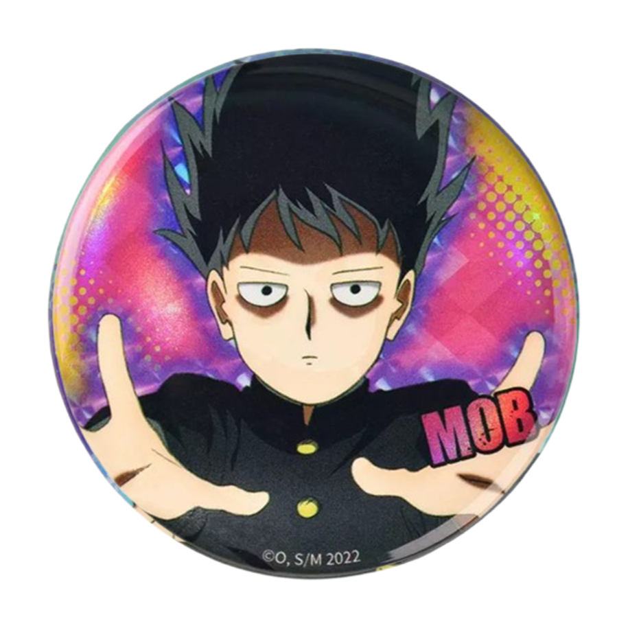 Mob Psycho 100 III 58mm Double Flash Battle Ver. Tin Badge - Boom Comic