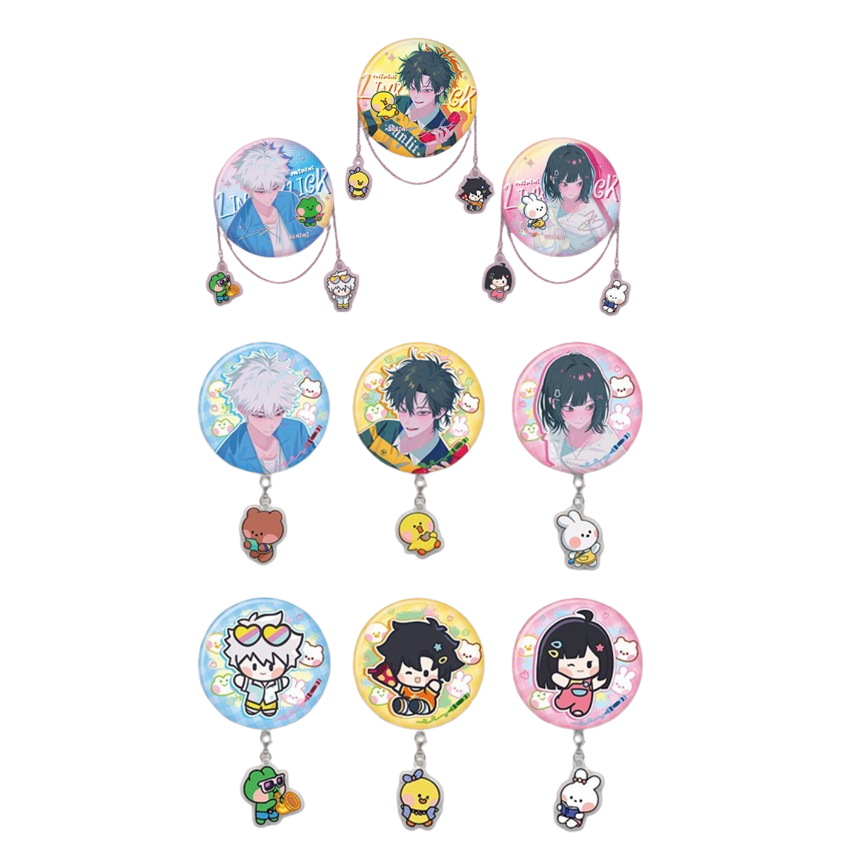 Link Click × LINE FRIENDS 75mm Pendant Badge Blind Box - GoodsFun