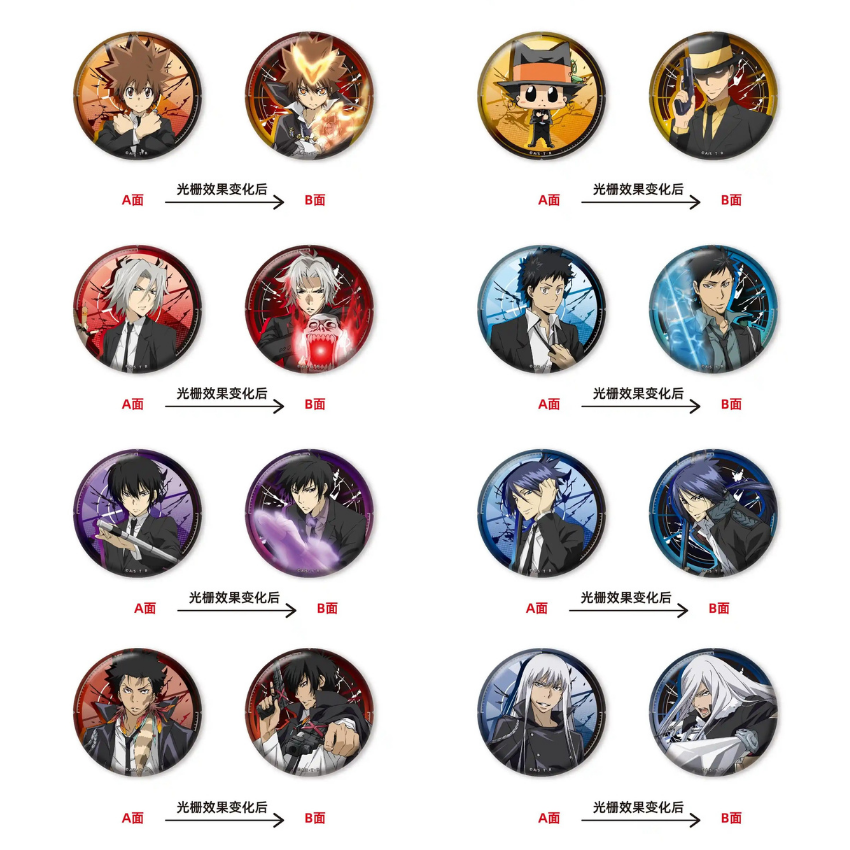 Katekyō Hitman Reborn! 75mm Lenticular Badge Blind Box - NANMANSHE
