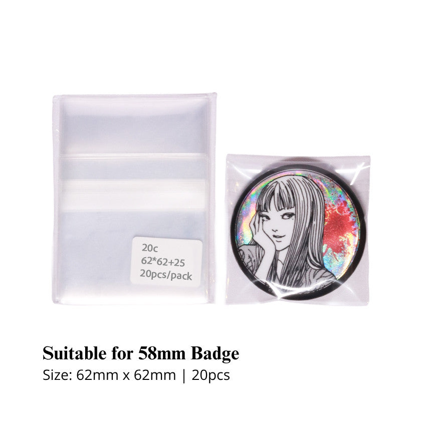 Thick 20C Badge Protection Sleeve CPP Clear Self-Adhesive Bags (20 pcs)