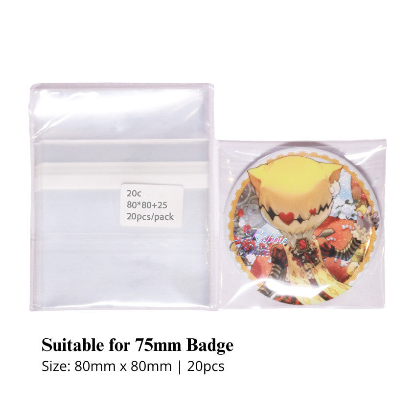 Thick 20C Badge Protection Sleeve CPP Clear Self-Adhesive Bags (20 pcs)